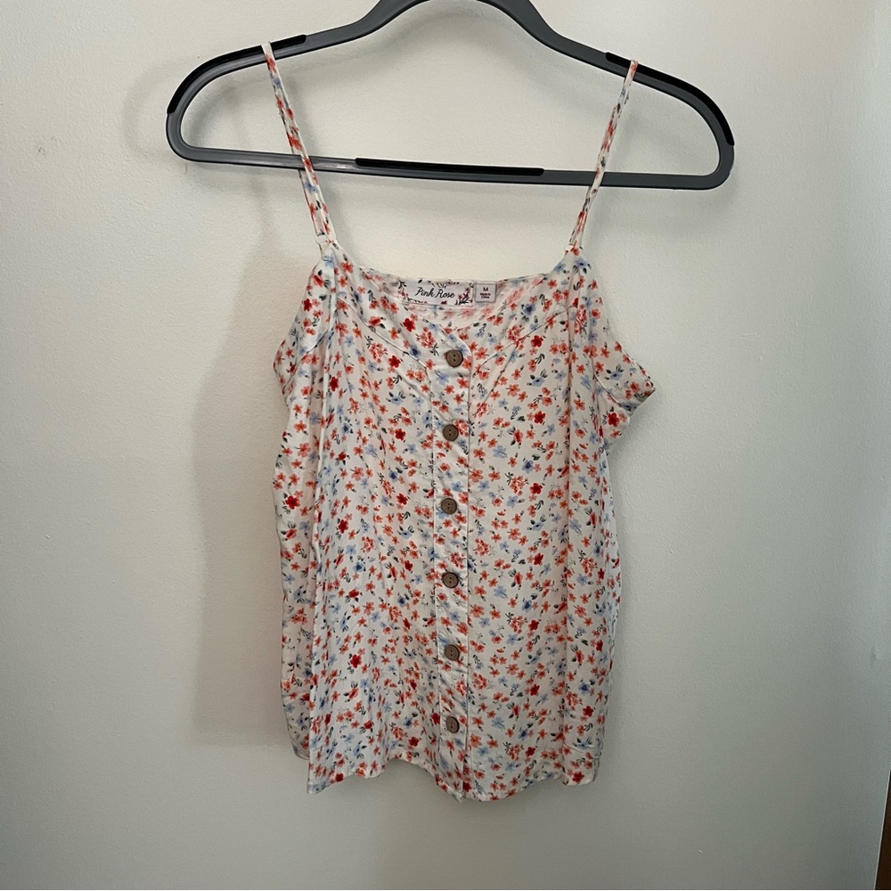 Floral Spaghetti Strap Tank